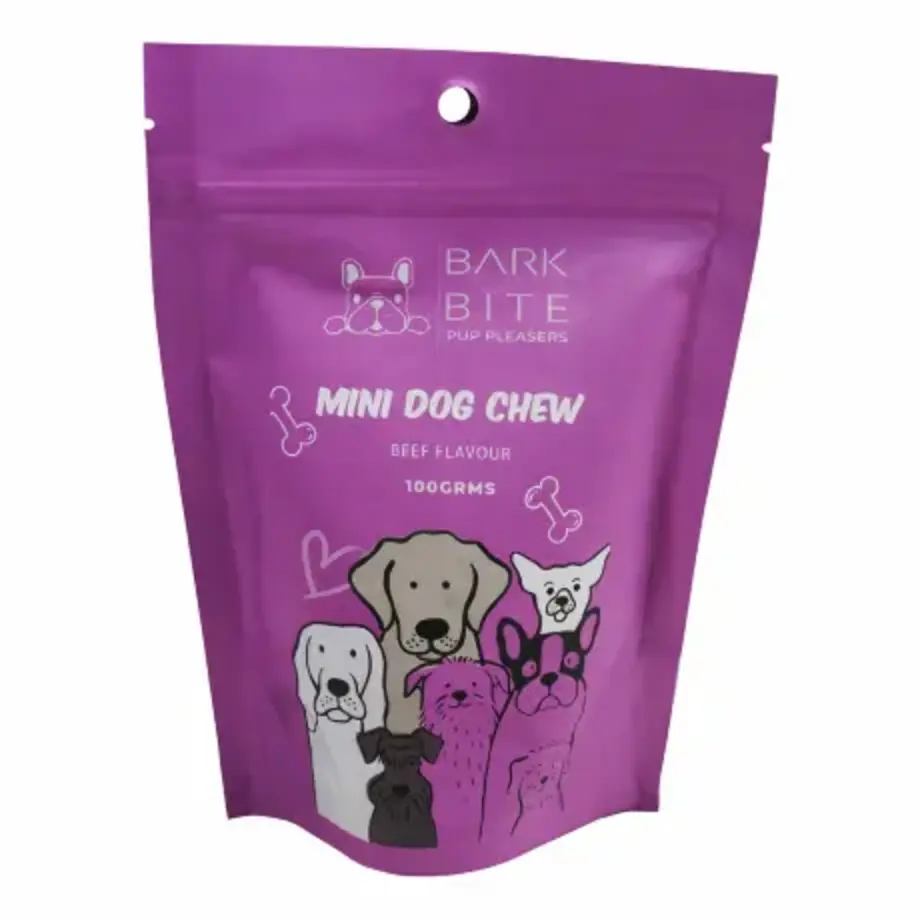 Bark Bite Mini Dog Chew 100G Beef Flavor